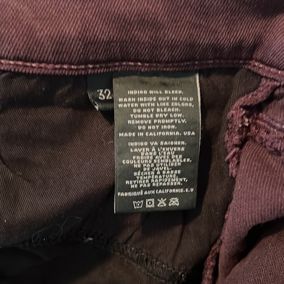 J Brand, burgundy color, super soft jean. - Picture 6 of 6